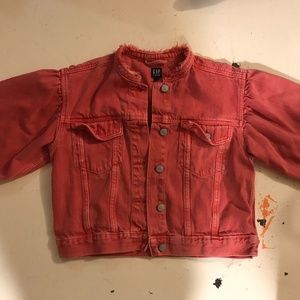 Gap pink big sleeve denim jacket